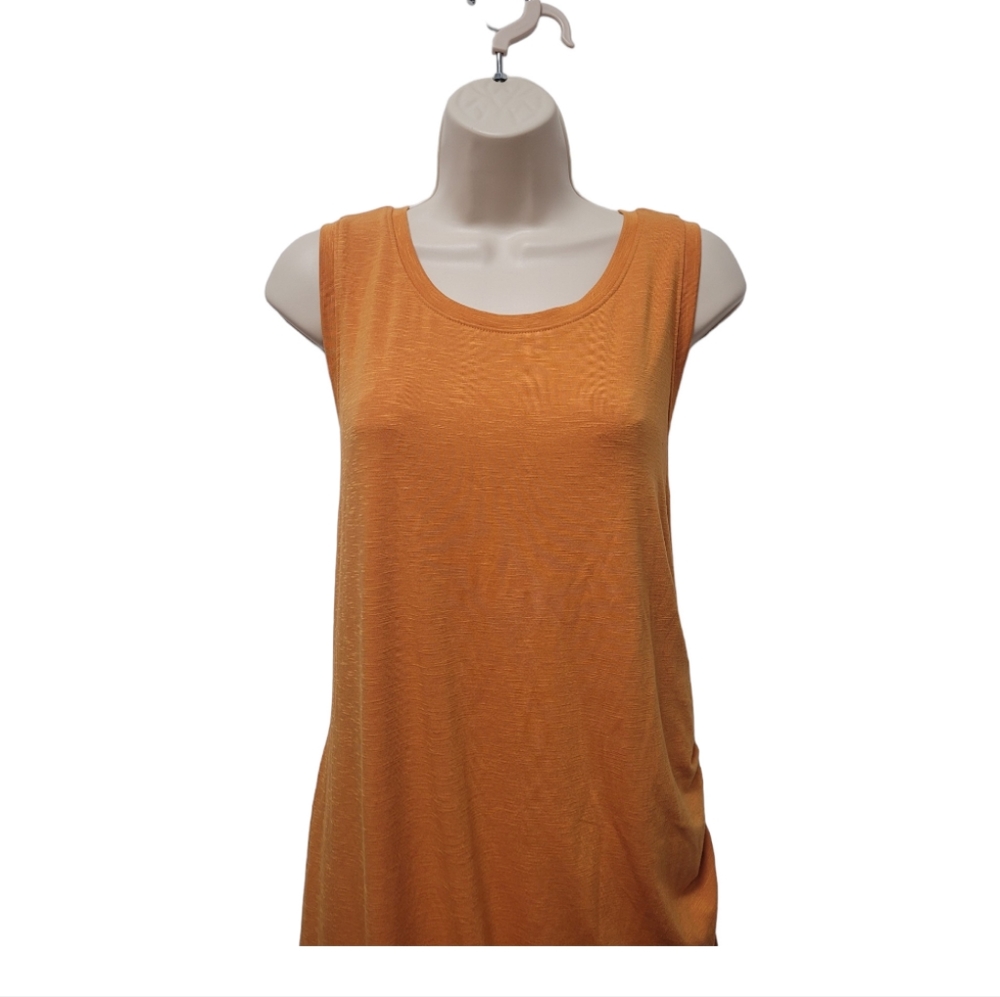 NWT Nine West sleeveless ruched dress Size XXL Color Autumn Gold - Picture 2 of 8